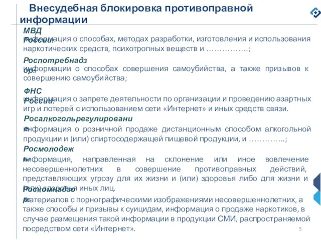 Внесудебная блокировка противоправной информации МВД России: информация о способах, методах разработки,