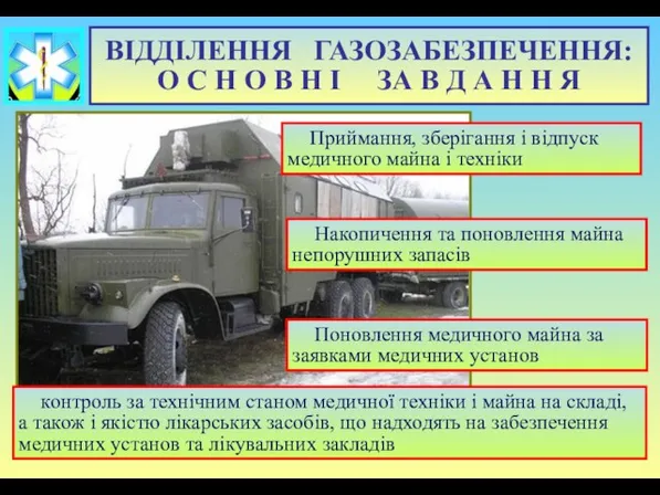 ВІДДІЛЕННЯ ГАЗОЗАБЕЗПЕЧЕННЯ: О С Н О В Н І ЗА В