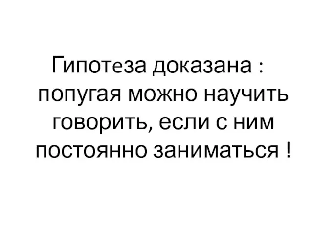 Гипотeза доказана : попугая можно научить говорить, если с ним постоянно заниматься !