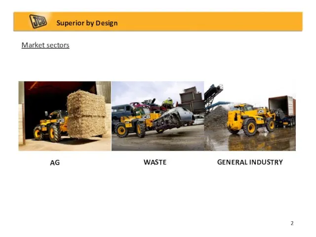 Market sectors Superior by Design 2 AG WASTE GENERAL INDUSTRY