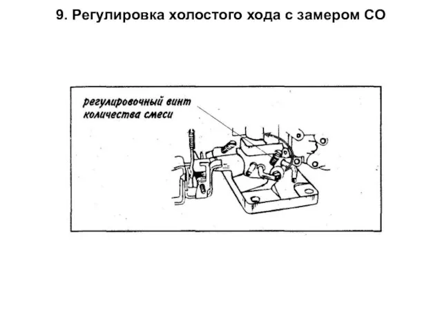 9. Регулировка холостого хода с замером СО