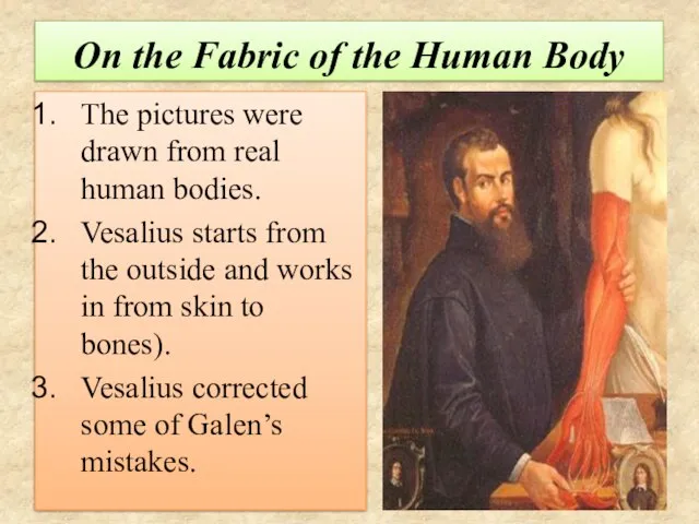 On the Fabric of the Human Body The pictures were drawn