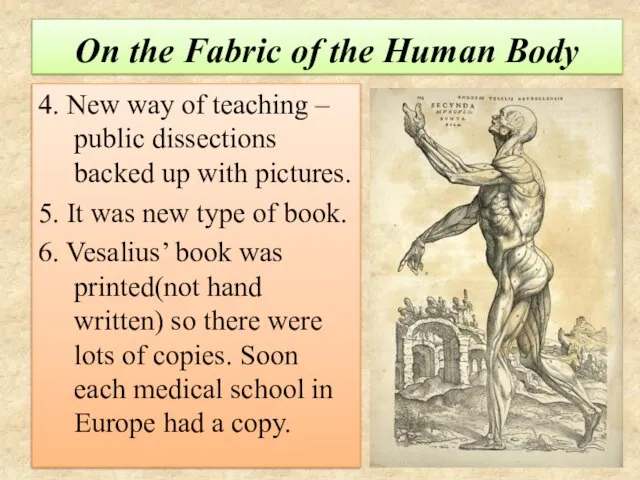 On the Fabric of the Human Body 4. New way of