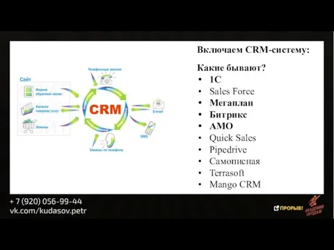 Включаем CRM-систему: Какие бывают? 1С Sales Force Мегаплан Битрикс АМО Quick