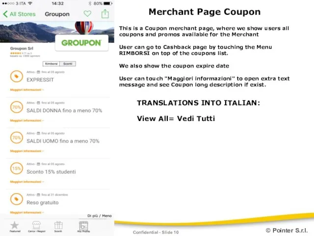 Confidential - Slide Merchant Page Coupon This is a Coupon merchant