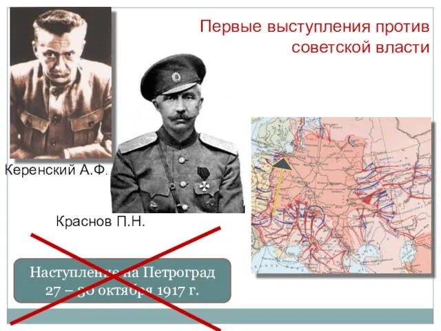 Керенский А.Ф. Краснов П.Н. Первые выступления против советской власти Наступление на