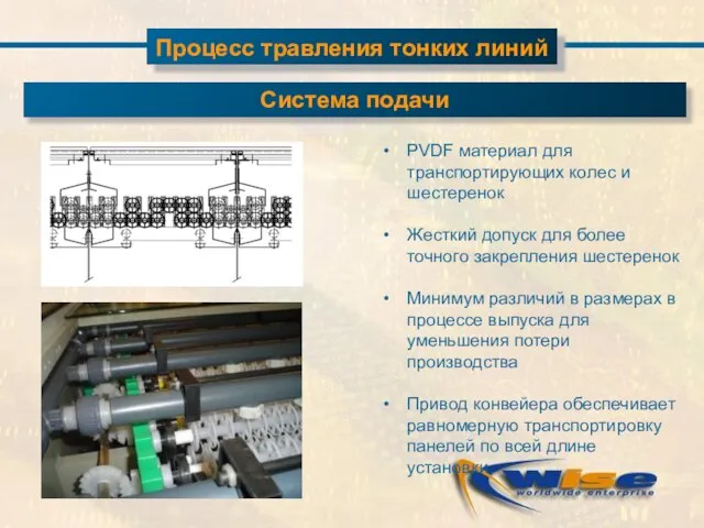 Процесс травления тонких линий PVDF материал для транспортирующих колес и шестеренок