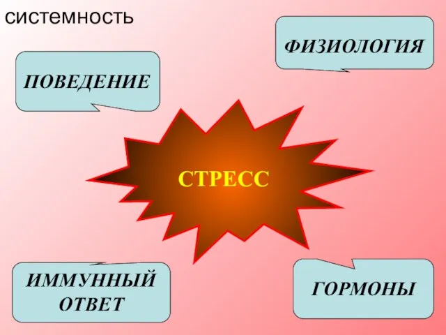 системность СТРЕСС ПОВЕДЕНИЕ ФИЗИОЛОГИЯ ГОРМОНЫ ИММУННЫЙ ОТВЕТ