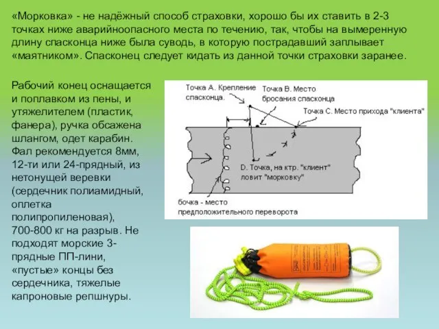 «Морковка» - не надёжный способ страховки, хорошо бы их ставить в