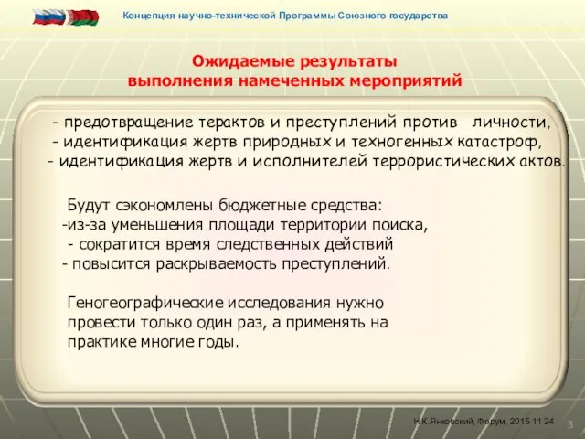 Концепция научно-технической Программы Союзного государства - предотвращение терактов и преступлений против