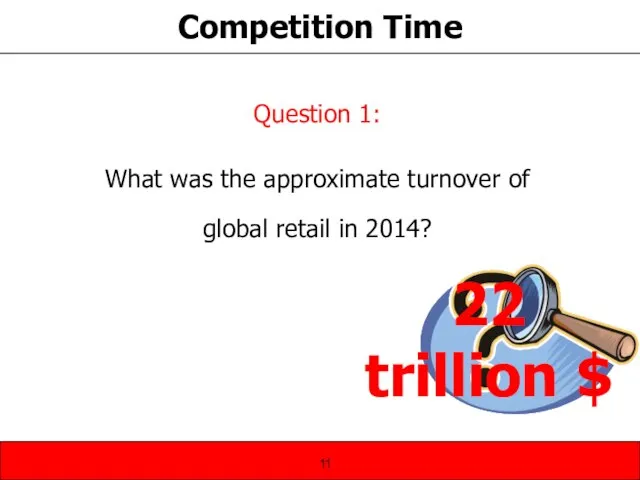 Competition Time Question 1: What was the approximate turnover of global