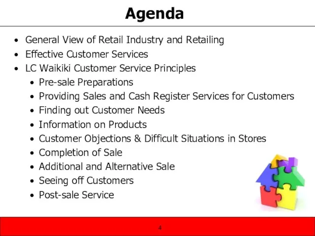 Agenda General View of Retail Industry and Retailing Effective Customer Services