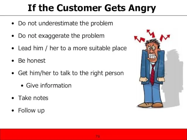 If the Customer Gets Angry Do not underestimate the problem Do