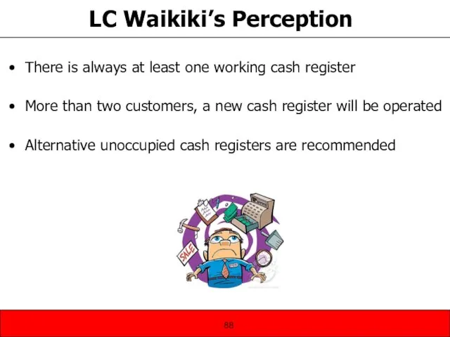 LC Waikiki’s Perception There is always at least one working cash