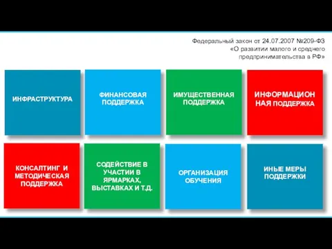 Федеральный закон от 24.07.2007 №209-ФЗ «О развитии малого и среднего предпринимательства