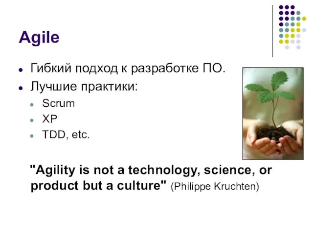 Agile Гибкий подход к разработке ПО. Лучшие практики: Scrum XP TDD,