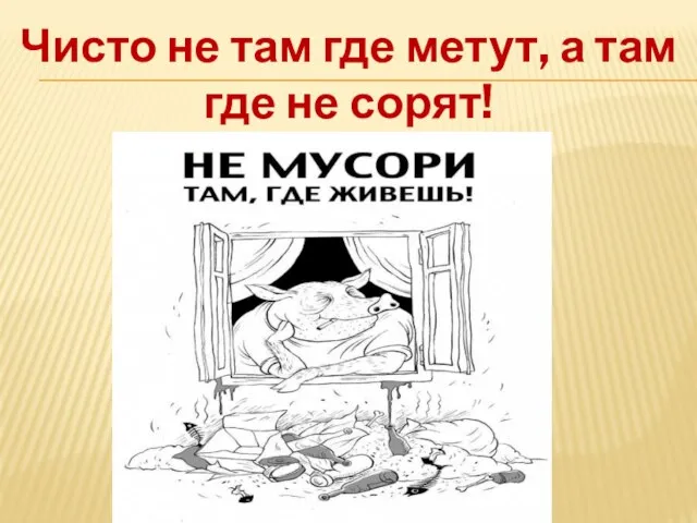 Чисто не там где метут, а там где не сорят!