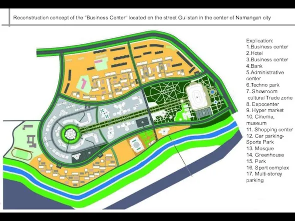 Reconstruction concept of the "Business Center" located on the street Gulistan