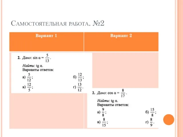 Самостоятельная работа. №2