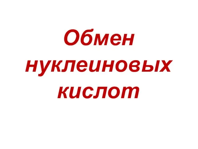 Обмен нуклеиновых кислот