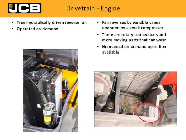 Drivetrain - Engine True hydraulically driven reverse fan Operated on-demand Fan