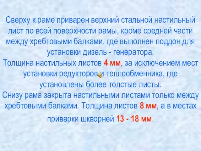 Сверху к раме приварен верхний стальной настильный лист по всей поверхности