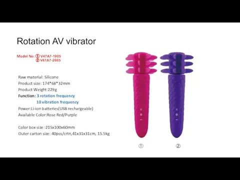 Rotation AV vibrator Model No: ① V47A7-1905 ② V47A7-2665 Raw material: