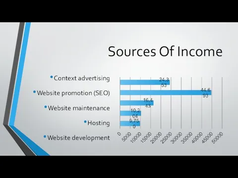 Sources Of Income Context advertising Website promotion (SEO) Website maintenance Hosting Website development