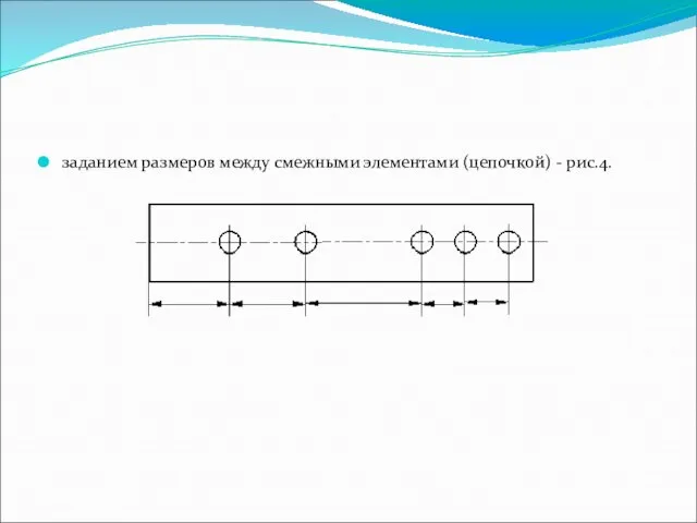 заданием размеров между смежными элементами (цепочкой) - рис.4.