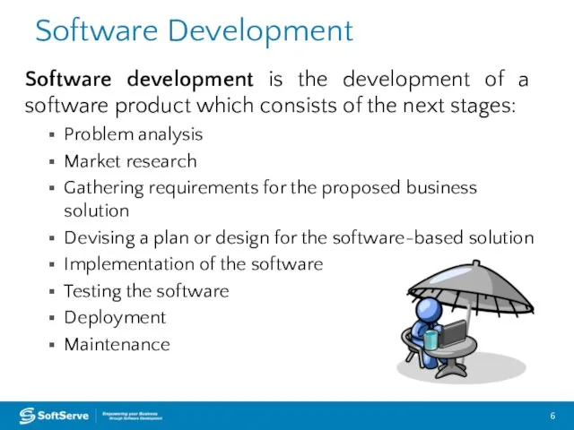 Software Development Software development is the development of a software product