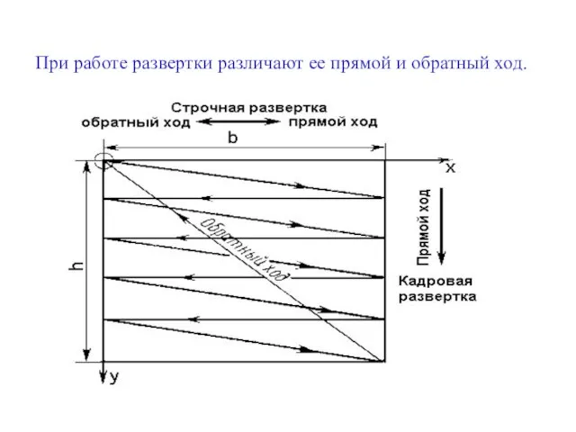 При работе развертки различают ее прямой и обратный ход.