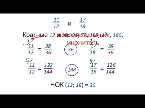 136 34 33 132 11 12 17 18 и Кратные 12