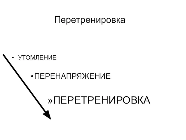 Перетренировка УТОМЛЕНИЕ ПЕРЕНАПРЯЖЕНИЕ ПЕРЕТРЕНИРОВКА