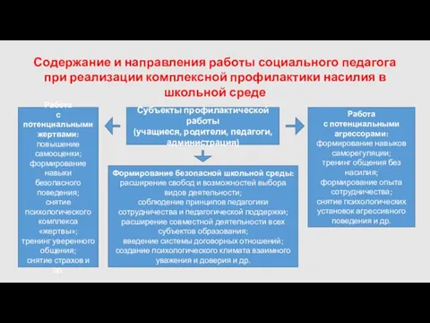 Содержание и направления работы социального педагога при реализации комплексной профилактики насилия