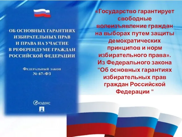 «Государство гарантирует свободные волеизъявление граждан на выборах путем защиты демократических принципов