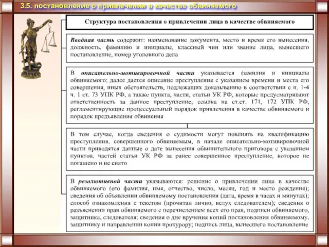 3.5. постановление о привлечении в качестве обвиняемого