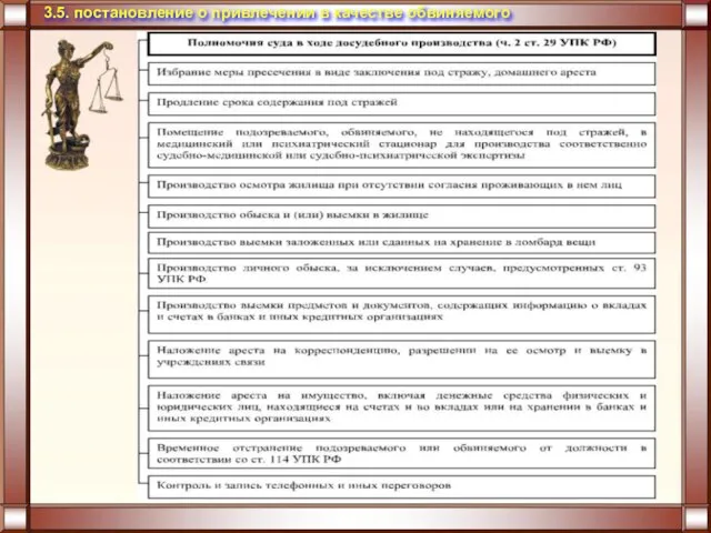 3.5. постановление о привлечении в качестве обвиняемого