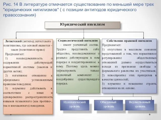 Рис. 14 В литературе отмечается существование по меньшей мере трех "юридических