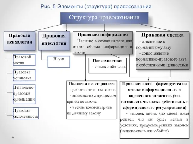 Рис. 5 Элементы (структура) правосознания