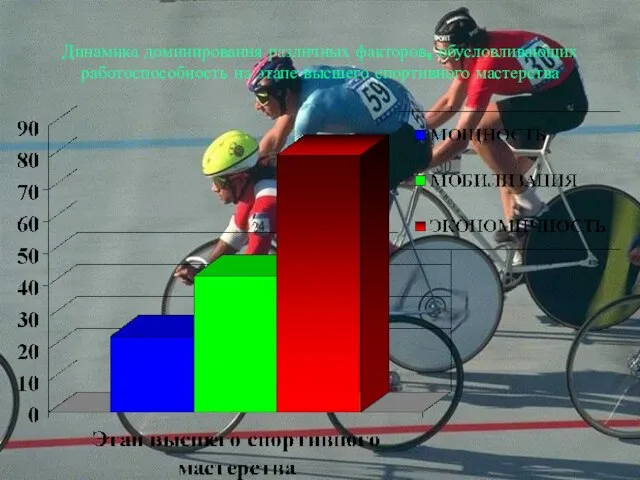 Динамика доминирования различных факторов, обусловливающих работоспособность на этапе высшего спортивного мастерства
