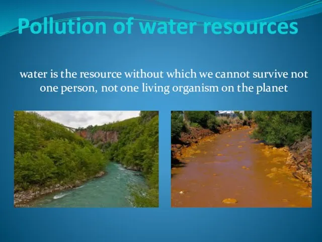 water is the resource without which we cannot survive not one