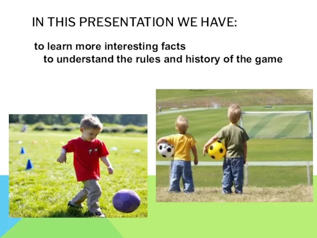 IN THIS PRESENTATION WE HAVE: to learn more interesting facts to