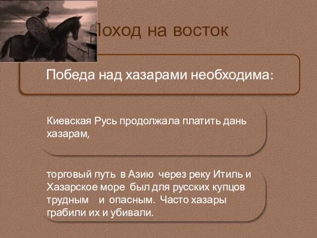 Поход на восток Победа над хазарами необходима: Киевская Русь продолжала платить