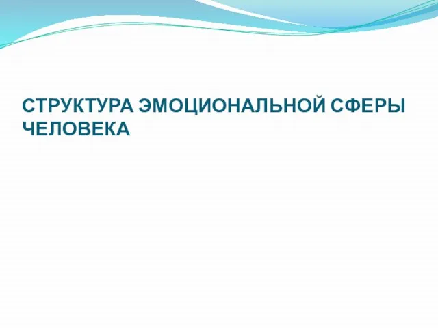 СТРУКТУРА ЭМОЦИОНАЛЬНОЙ СФЕРЫ ЧЕЛОВЕКА