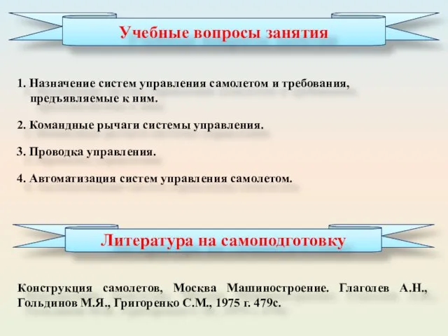 Конструкция самолетов, Москва Машиностроение. Глаголев А.Н., Гольдинов М.Я., Григоренко С.М., 1975