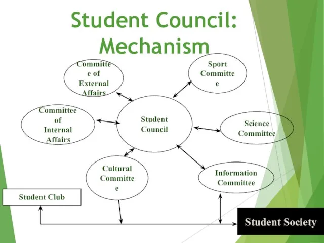 Student Council: Mechanism Student Council Science Committee Committee of External Affairs