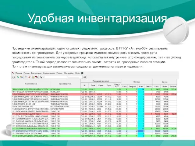 Удобная инвентаризация Проведение инвентаризации, один из самых трудоемких процессов. В ППКУ