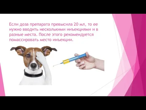 Если доза препарата превысила 20 мл, то ее нужно вводить несколькими