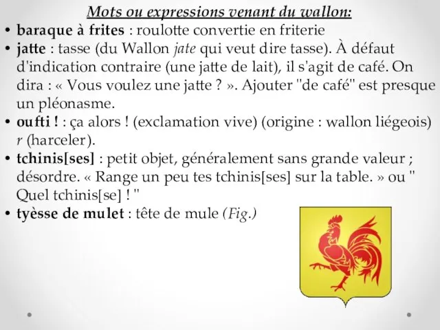 Mots ou expressions venant du wallon: baraque à frites : roulotte