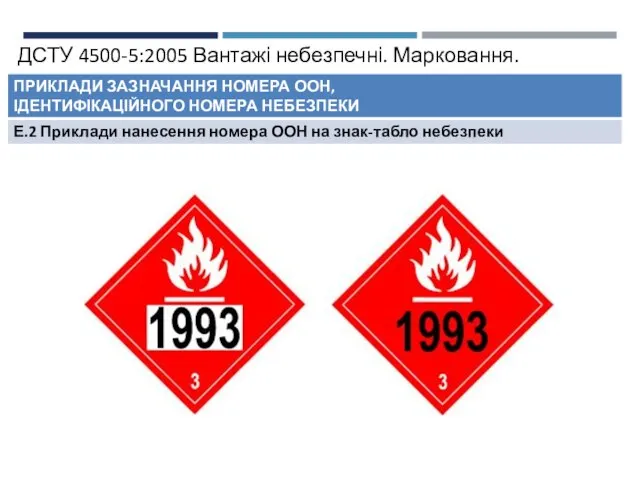 ДСТУ 4500-5:2005 Вантажі небезпечні. Марковання.